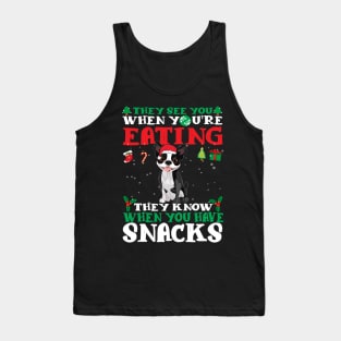 Christmas Dog Eating Snacks Tank Top